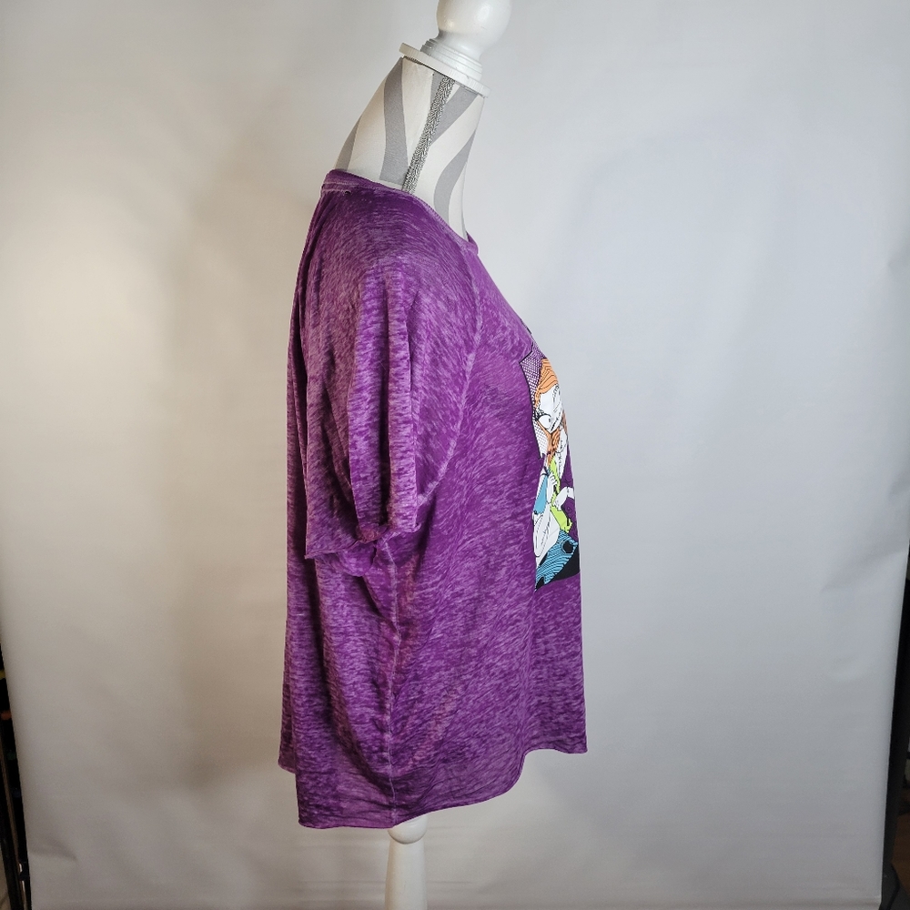 Womans Tim Burtons Nightmare Before Christmas Purple Burnout T Size L(12-14) - Picture 4 of 7
